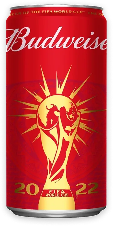 La lata de Budweiser de la Copa Mundial de la FIFA Catar 2022